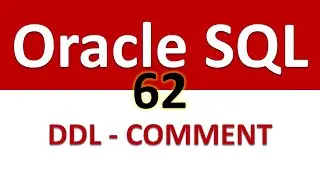 Oracle SQL Developer Tutorial For Beginners   62   DDL   COMMENT