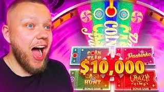 I SPENT $10,000 ON CRAZY TIME AND IT POPPED OFF!! (MASSIVE Win)