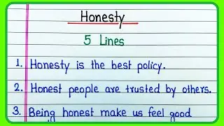 Honesty essay in English 5 lines | 5 easy lines on Honesty | Honesty sentence | Honesty 5 lines