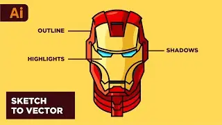 Adobe Illustrator Tutorial - Create Hero Character from Sketch to Vector (Iron Man)