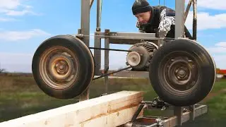 ⚫Теперь Сам Пилю Доски Дома! Ленточная Пилорама Своими Руками из Подручных Материалов