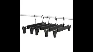 Muellery Plastic Pants Hangers Adjustable Clips NonSlip Space Saving Slim Skirt Hangers 5P TPAG47220