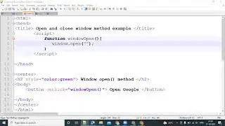 Open New Window On Button Click In JavaScript