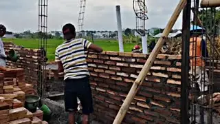 Process of Installing Red Brick Walls in Home Construction