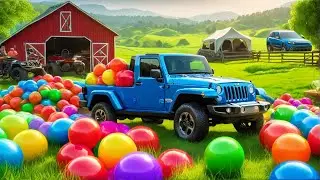 DELIVERED COLORS BALLS WITH, PICKUP CARS, JEEP HAMMER, PICKUP FORD, - FS 22