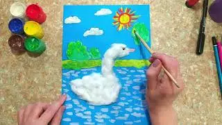 Делаем красивого 🦢 лебедя из ваты