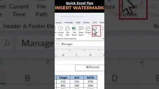 #shorts | How to Insert Image Watermark in MS Excel