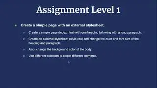 Create a webpage with an external stylesheet - Assignment Level 1  | Introduction to HTML and CSS