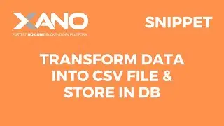 Transform data into CSV file and store in database