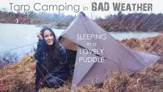 Sleeping in a Puddle! Tarp Camping in Heavy Rain & Strong Wind 🌧️ Wild Camping UK