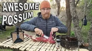 Catch and Cooking Awesome possum / Day 26 Of 30 Day Survival Challenge  Texas