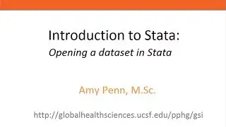 Introduction to Stata - Opening a dataset