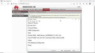 How to forward Port DVR | NVR  on HUAWEI HG8045A5-20