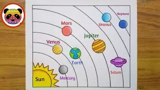 Solar System Drawing / How to Draw Solar System / Solar System Planets Drawing / Solar System