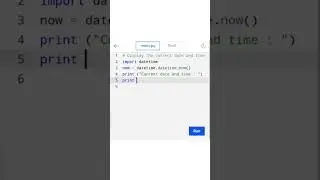 Python program to display the current date and time. #python #shortsviral