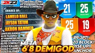 GAME BREAKING GLITCHED 6'8 DEMIGOD BUILD in NBA 2K23 😱 BEST 2-WAY INSIDE-OUT CREATOR BUILD NBA2K23