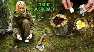 COOKING BUSHCRAFT BREAKFAST ON mini SWEDISH TORCH | girl in the wild