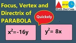 Find Vertex Focus and Directrix of Parabola (Conic Sections) | Math Dot Com