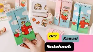 DIY Kawaii Coil Notebook Diary / how to make kawaii binder notebook / easy paper crafts