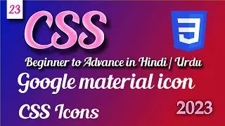 How to use google material icon with cdn | CSS tutorial in Hindi Urdu