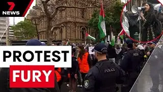 Anthony Albanese hounded in fiery protests as his own party fractures over Palestine | 7NEWS