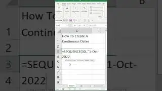 Tutorial On How To Create A Continuous Date In Excel 