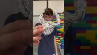 Testing aluminum foil ball again in microwave #Shorts