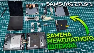 Samsung Z Flip 3 замена межплатного шлейфа / Чистка шарнира Samsung Z Flip