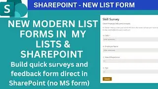 SharePoint New List Form Experience - Build Quick Surveys and Feedback forms