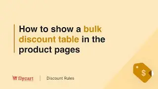 How to show a bulk discount table in the product pages