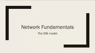 Network fundamentals 1 - OSI model