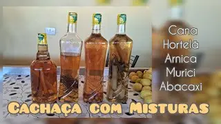 CACHAÇA Artesanal COM MISTURAS Cana de açúcar,  Arnica , Murici, caju, hortelã e Abacaxi.