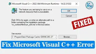 Microsoft Visual C++ Error Feature You Are Trying To Use is On Network Resource That is Unavailable