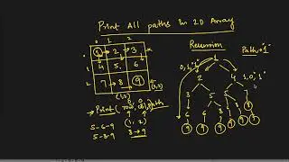 Print All Paths from Top left to bottom right in 2D Array | Medium