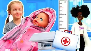 Беби Бон в больничке! Кукла доктор проводит медосмотр пупса Baby Born. Видео для девочек про кукол