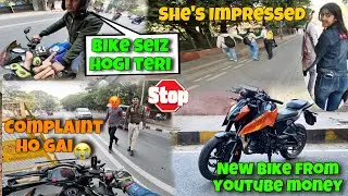 Cute Girls REACTION बनाना भारी पड गया 😭 | Finally!! New Bike😍 | #z900 #cute #police #challange