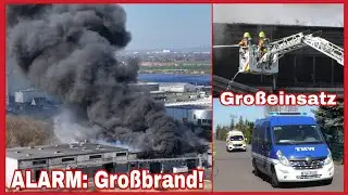 ⚠️Großbrand in Delitzsch🔥RECYCLINGANLAGE IN FLAMMEN🔥Riesige schwarze Rauchwolke🚨Einsatzfahrten🚒