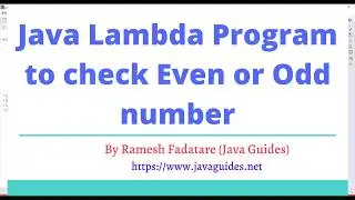 Java 8 Lambda Program to check Even or Odd number