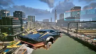 [4K] Cyberpunk 2077 | FLYING CARS MOD | Beyond all Limits | Extreme NPC Density LODx10