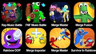 Rap Music Battle Full Mod, FNF Music Battle Beat Shooter, Merge Master Blue Monster, Merge Fusion