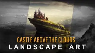 Castle above the clouds. Speedpainting Timelapse. Concept art.