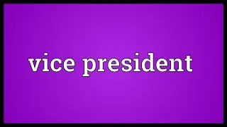 Vice president Meaning