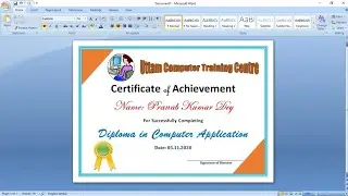 How To Make a Certificate Design in Microsoft Word | Certificate Design in MS Word