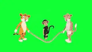 green screen cartoon elephant tiger and all animal