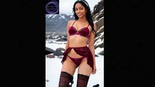 4K LookBook. Ebony & Icicles Come Together In Perfect Harmony. Ice Cold Lingerie. AI ART #193