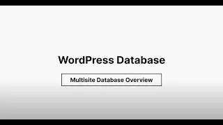 WordPress Database Schema - Multisite Database Overview
