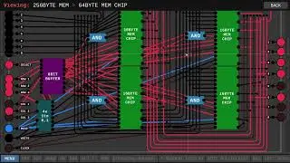 256 Bytes of Ram in Digital logic sim (2k bits)