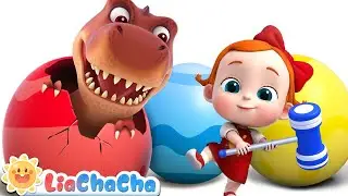 Surprise Eggs Song 2 | Baby Shark and Dino Song | LiaChaCha Nursery Rhymes for Kids