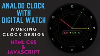 How to Create Beautiful Analog Clock with Digital Clock using HTML CSS & JavaScript Step by step