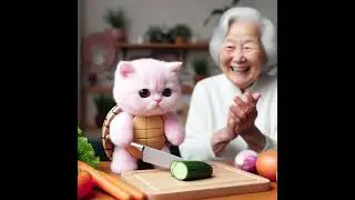 The pink turtle cat was greedy for lollipops and was sold by the bad guys, but grandma saved it #cat